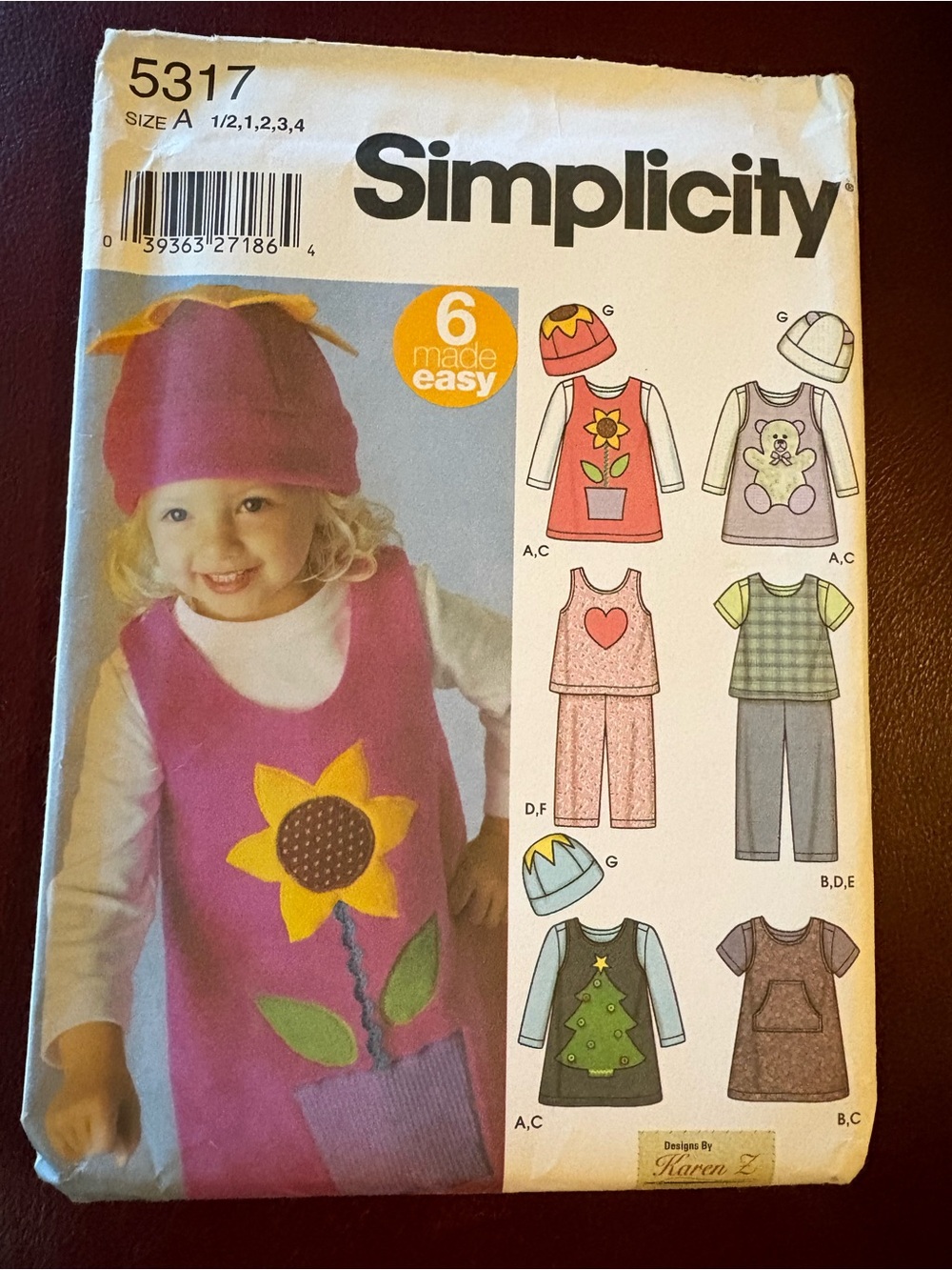 Simplicity 5317A for Toddlers’ Jumper, Tops, Pants, and Hat